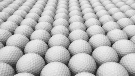 Massive Array of White Golf Ballsの写真素材