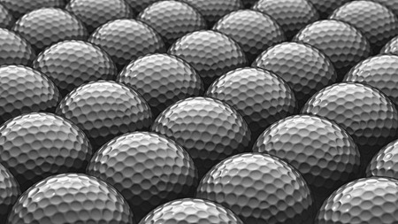 Big Array of White Golf Ballsの写真素材