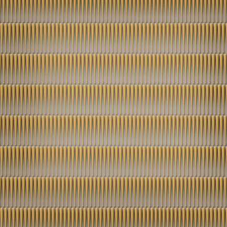Aerial perspective of a perfectly aligned grid of blank baseball bats. This image is a 3d render.の写真素材