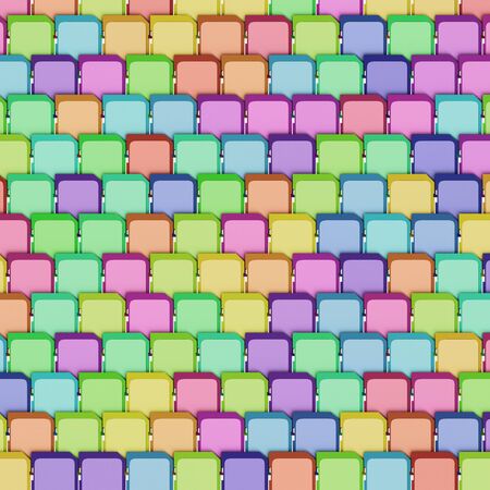Large evenly layered and tightly packed array of SD cards on various colors on a simple white background. This image is a 3d render.の写真素材