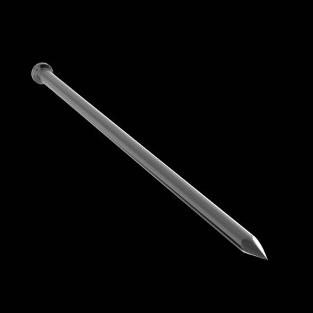 Floating nail isolated on a black background for easy compositing. This image is a 3d render.の写真素材