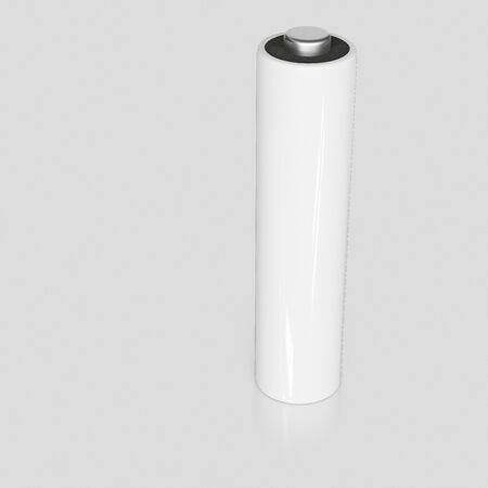 3d rendered Blank White Triple A Battery on a light background for easy isolation and compositing.の写真素材
