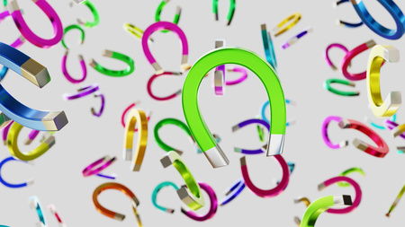 Variously Colored Magnets Floating in an Empty Space