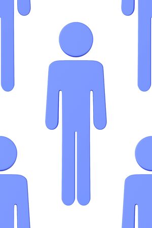 Seamlessly Tiling Background of Blue Men Symbolsの写真素材