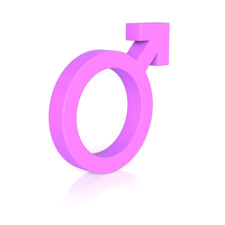 Isolated Pink Female Icon on an Unmarked Light Background With Reflectionの写真素材