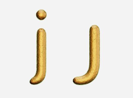 Rough bronze upper and lower case letter a on a white background. This image is a 3d render.の写真素材