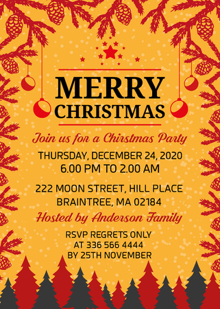 Merry Christmas Holiday Club Invitationのイラスト素材