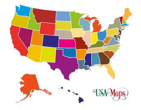 The United States of America (USA), commonly known as the United States (U.S.) or America, is a federal republic composed of 50 states, a federal district, five major self-governing territories, and various possessions. At 3.8 million square miles (9.8 million km2), the United States is the world's third- or fourth-largest country by total area.のイラスト素材