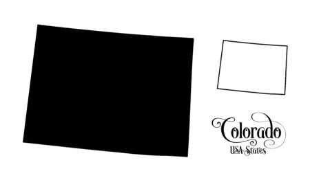 Map of The United States of America (USA) State of Colorado - Illustration on White Background.のイラスト素材
