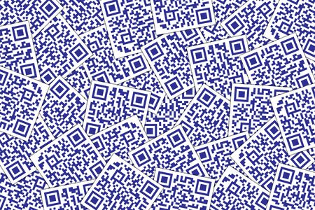 QR Code Dark Blue Background. Quick Response Code for Supermarket, E-commerce, Shop Etc.の写真素材