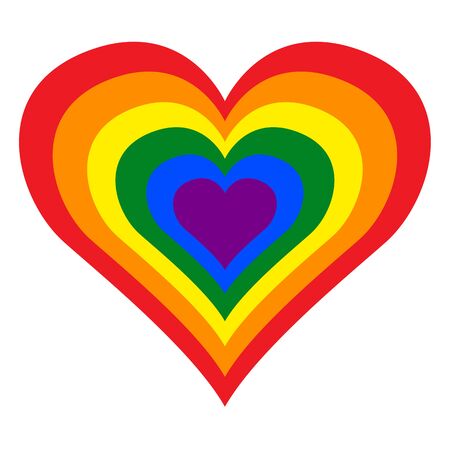 LGBT (Lesbian, Gay, Bisexual and Transgender) Pride Rainbow Heart in Vector Illustration Format.のイラスト素材