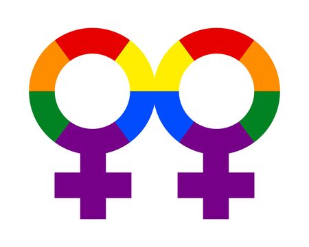 Lesbian Pride Symbol in Rainbow Color. LGBT Concept of Same-sex Homosexual Relationships Vector Illustration. The Colors Reflect The Diversity of The LGBT Community.のイラスト素材