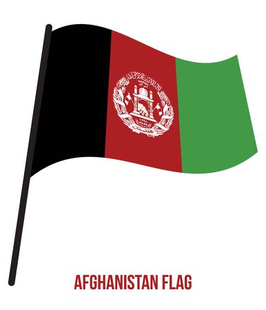 Afghanistan Flag Waving Vector Illustration on White Background. Afghanistan National Flag.のイラスト素材