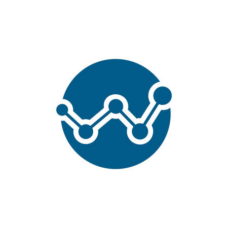 Analytics Blue Icon On White Background. Blue Flat Style Vector Illustration.のイラスト素材
