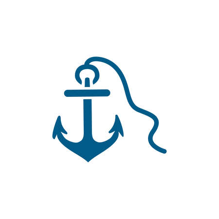 Anchor Blue Icon On White Background. Blue Flat Style Vector Illustration.のイラスト素材