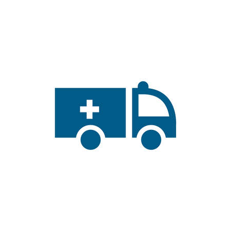 Ambulance Blue Icon On White Background. Blue Flat Style Vector Illustration.のイラスト素材