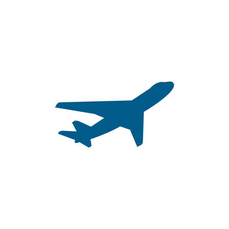 Airplane Blue Icon On White Background. Blue Flat Style Vector Illustration.のイラスト素材