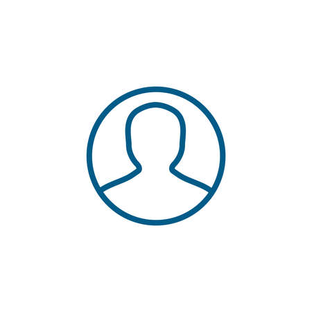 Avatar Line Blue Icon On White Background. Blue Flat Style Vector Illustration.のイラスト素材