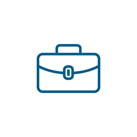 Briefcase Line Blue Icon On White Background. Blue Flat Style Vector Illustration.のイラスト素材