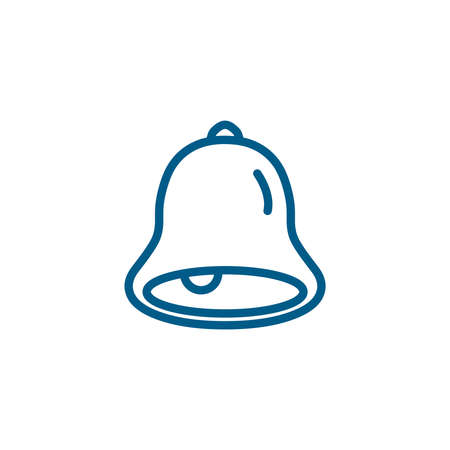 Bell Blue Icon On White Background. Blue Flat Style Vector Illustration.のイラスト素材
