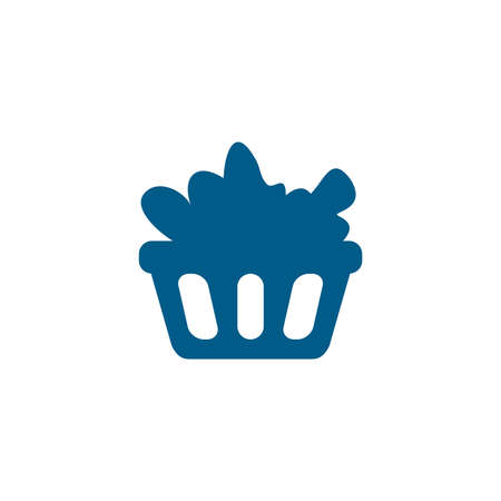 Basket Blue Icon On White Background. Blue Flat Style Vector Illustration.のイラスト素材