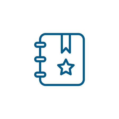 Bookmark Line Blue Icon On White Background. Blue Flat Style Vector Illustration.のイラスト素材