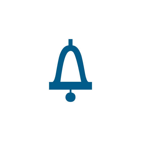 Bell Blue Icon On White Background. Blue Flat Style Vector Illustration.のイラスト素材