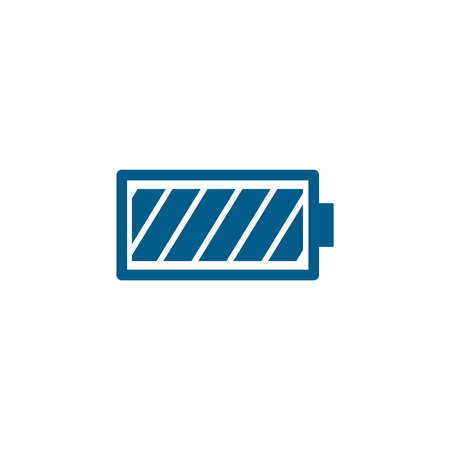 Battery Blue Icon On White Background. Blue Flat Style Vector Illustration.のイラスト素材