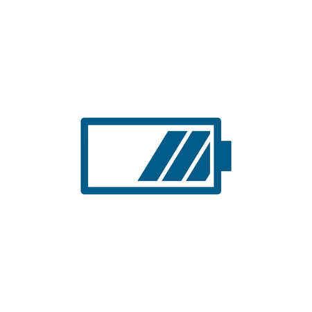 Battery Blue Icon On White Background. Blue Flat Style Vector Illustration.のイラスト素材