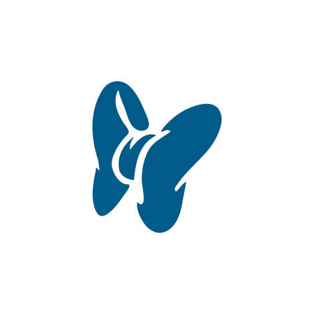 Bow Blue Icon On White Background. Blue Flat Style Vector Illustration.のイラスト素材