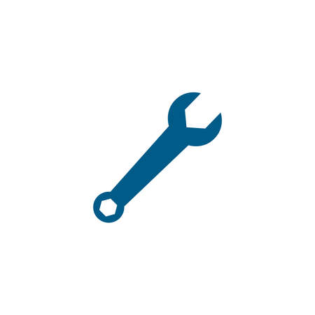Wrench Blue Icon On White Background. Blue Flat Style Vector Illustration.のイラスト素材