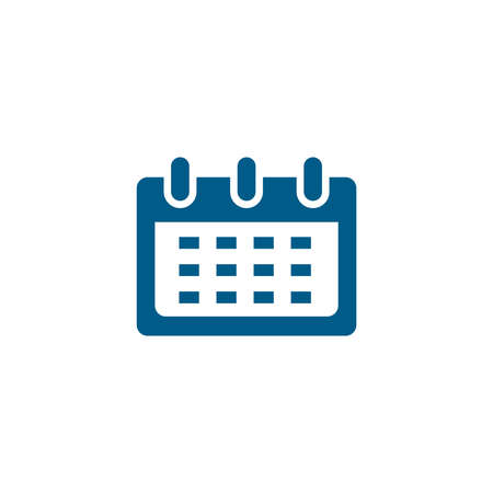 Calendar Blue Icon On White Background. Blue Flat Style Vector Illustration.のイラスト素材