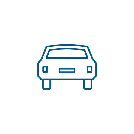Car Line Blue Icon On White Background. Blue Flat Style Vector Illustration.のイラスト素材