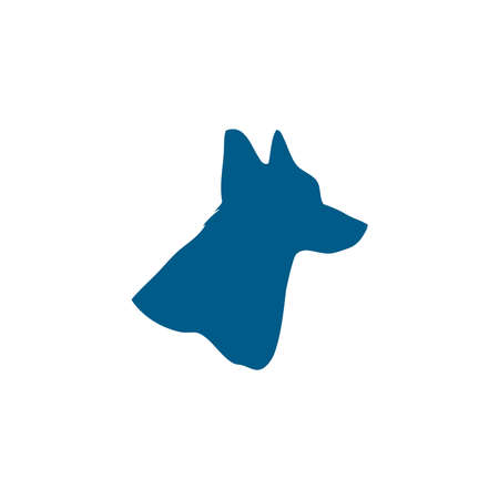 Dog Blue Icon On White Background. Blue Flat Style Vector Illustration.のイラスト素材
