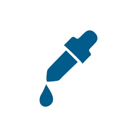 Dropper Blue Icon On White Background. Blue Flat Style Vector Illustration.のイラスト素材