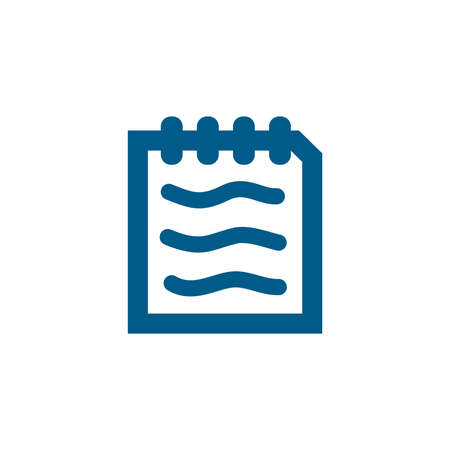 Document Blue Icon On White Background. Blue Flat Style Vector Illustration.のイラスト素材