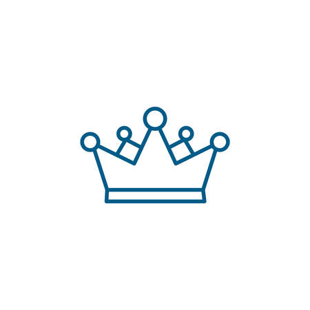 Crown Line Blue Icon On White Background. Blue Flat Style Vector Illustration.のイラスト素材