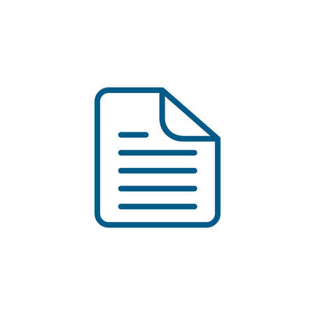 Document Line Blue Icon On White Background. Blue Flat Style Vector Illustration.のイラスト素材