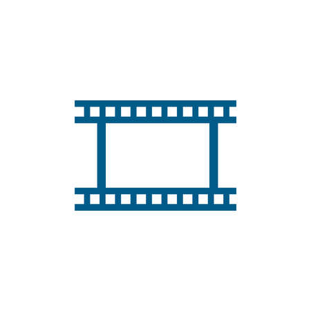 Film Strip Blue Icon On White Background. Blue Flat Style Vector Illustration.のイラスト素材