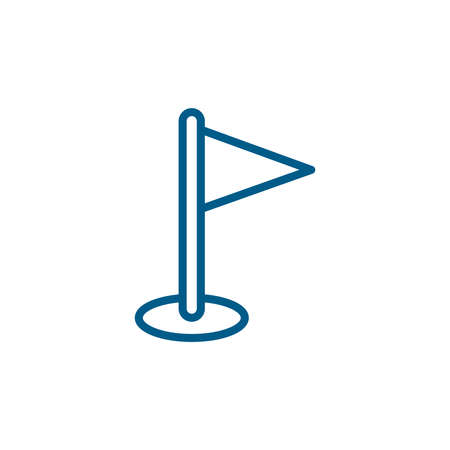 Flag Line Blue Icon On White Background. Blue Flat Style Vector Illustration.のイラスト素材