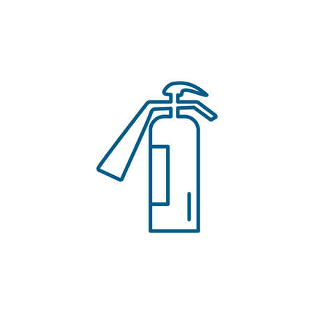 Fire Extinguisher Line Blue Icon On White Background. Blue Flat Style Vector Illustration.のイラスト素材