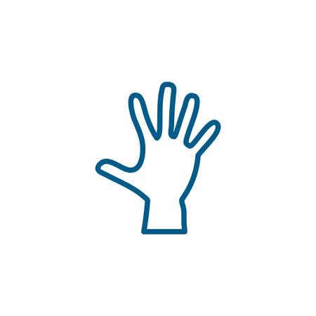 Hand Line Blue Icon On White Background. Blue Flat Style Vector Illustration.のイラスト素材