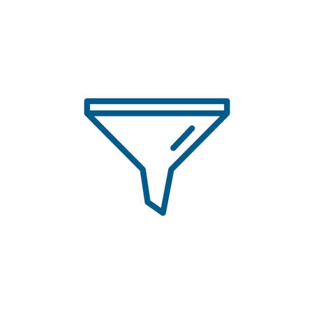Funnel Line Blue Icon On White Background. Blue Flat Style Vector Illustration.のイラスト素材