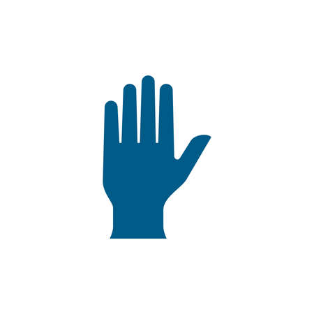 Hand Blue Icon On White Background. Blue Flat Style Vector Illustration.のイラスト素材