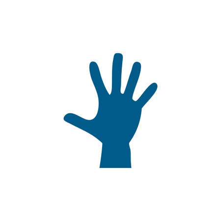 Hand Blue Icon On White Background. Blue Flat Style Vector Illustration.のイラスト素材