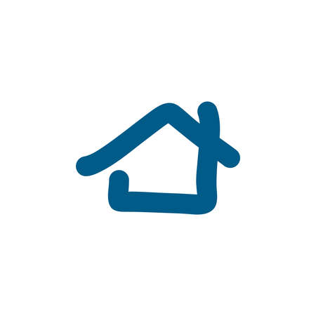 Home Blue Icon On White Background. Blue Flat Style Vector Illustration.のイラスト素材