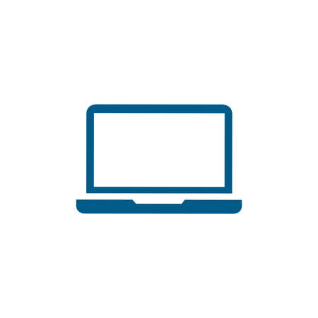 Laptop Blue Icon On White Background. Blue Flat Style Vector Illustration.のイラスト素材