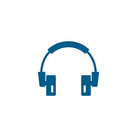 Headphone Blue Icon On White Background. Blue Flat Style Vector Illustration.のイラスト素材