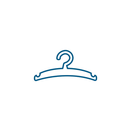 Hanger Line Blue Icon On White Background. Blue Flat Style Vector Illustration.のイラスト素材