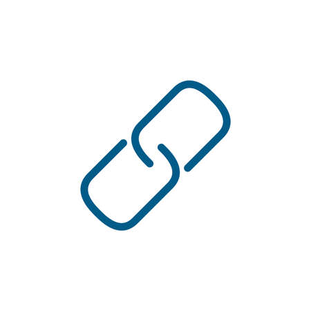 Link Line Blue Icon On White Background. Blue Flat Style Vector Illustration.のイラスト素材